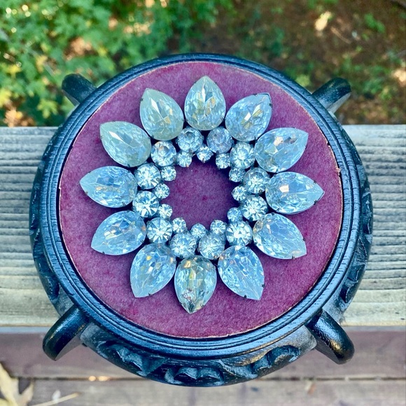 WOW Extra Large VINTAGE Sash Bridal Pin - Picture 3 of 8